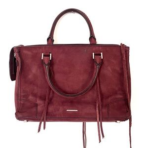 REBECCA MINKOFF Maroon Suede Tassel Handbag
